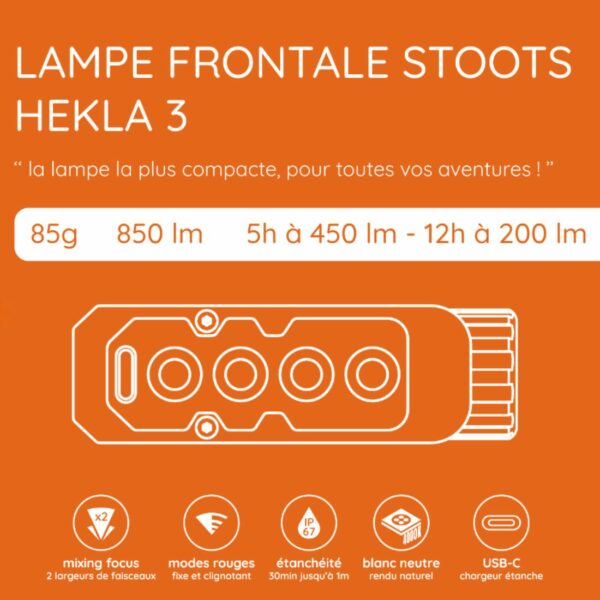 Lampe frontale Trail Running Hekla 3 | Stoots