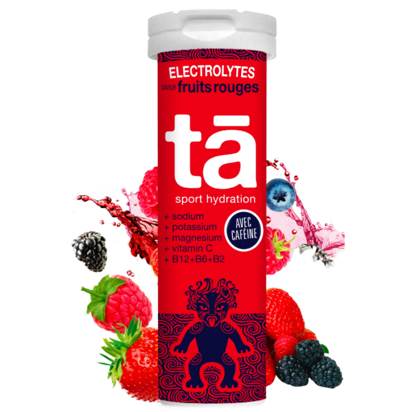 Pastilles D'hydratation Electrolytes fruits rouges cafeine hibiscus trail running | Tā Energy