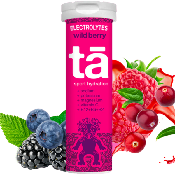 Pastilles D'hydratation Electrolytes wildberry hibiscus trail running | Tā Energy