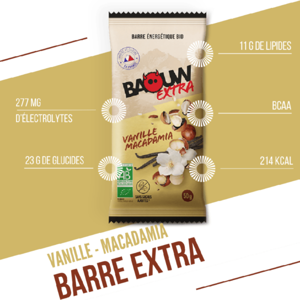 Barre Énergétique BIO (50g) Vanille - Macadamia | Baouw