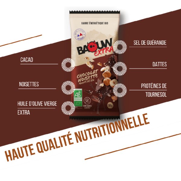 Barre Énergétique BIO (50g) Chocolat - Noisette | Baouw